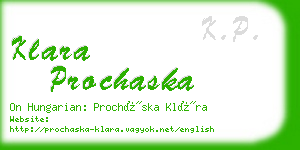 klara prochaska business card